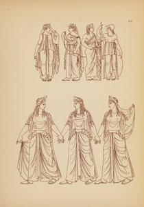 Traje femenino de la Antigua Grecia (litografía) de John Moyr Smith