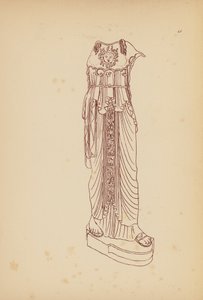 Traje femenino de la Antigua Grecia (litografía)
