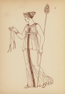 Traje femenino de la Antigua Grecia (litografía) de John Moyr Smith
