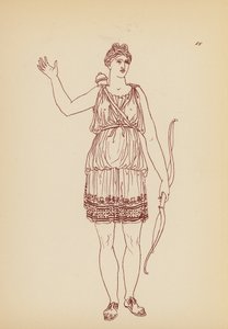 Traje femenino de la Antigua Grecia (litografía) de John Moyr Smith