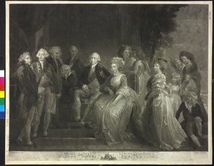 Rey de Inglaterra con su mujer y sus hijos Jorge III