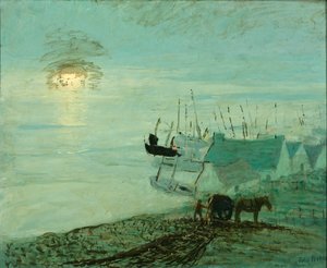 Escena de playa, ca. 1910 de John Noble