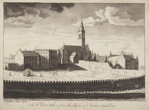 St Andrews Delineado - Vista desde las ruinas del castillo de Beaton