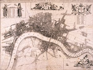 Mapa de Londres, c1680 de John Oliver