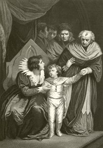 Elizabeth Woodville entregando a su hijo