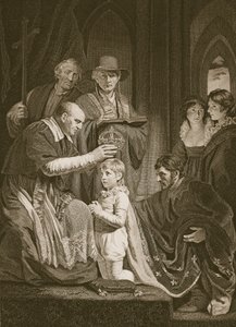 La coronación de Enrique VI, grabado por T. Holloway, ilustración de 