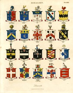 Escudos de armas de barones británicos;Lámina LXXXIX de John Pass