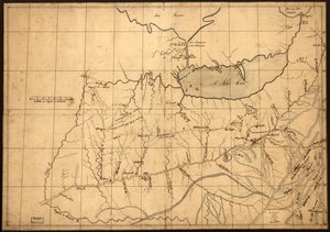 (Mapa de un comerciante del país de Ohio antes de 1753. LOC gm71002324 de John Patten
