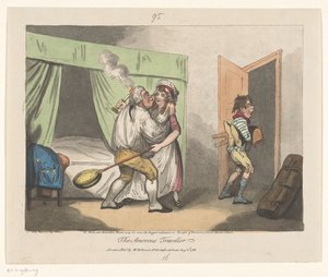 De Lustige Reiziger El viajero amoroso (título sobre el objeto) de John Pettit (attributed to)
