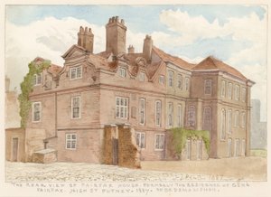 Vista Trasera de Fairfax House, High Street, Putney, Londres, antigua residencia del General Fairfax, 1887