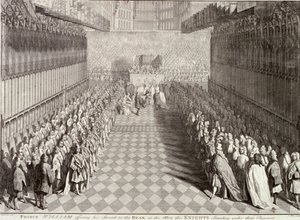 Coronación de Guillermo III en la Abadía de Westminster, Londres, 1689, c. 1689 de John Pine
