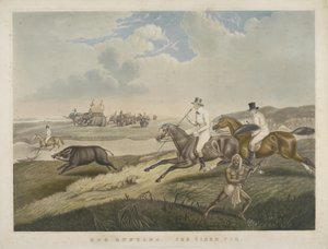 Caza de jabalíes: El cerdo cansado, grabado por S.W. Fores (1785-1825) c.1840 de John Platt
