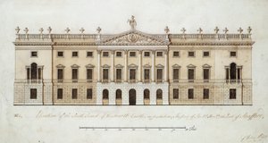 Castillo de Wentworth, diseño para la fachada sur, c.1760 de John Platt