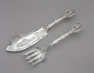 Tenedor y cuchillo para pescado, c. 1862-1870 de John R. Wendt