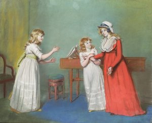 Sra. Henderson, Sra. Kendall y Sra. Thompson, Hijas de Thomas Rowsby, Crome Hall, Malton, Yorkshire de John Raphael Smith