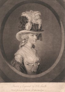 Jovencita con sombrero de plumas