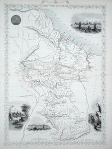 Guayana Británica, de una Serie de Mapas del Mundo publicada por John Tallis & Co., Nueva York y Londres de John Rapkin