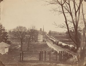 Tren de carros del ejército entrando en Petersburg, Virginia de John Reekie