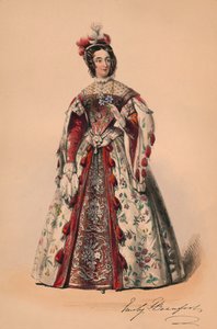 Emily Duquesa de Beaufort en traje para el Bal Costumado de la Reina Victoria, 12 de mayo de 1842, 1843 de John Richard Coke Smyth