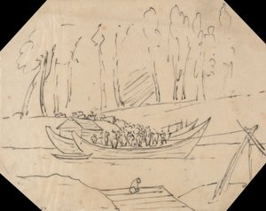 Ganado en un barco de John Robert Cozens
