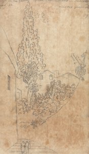 Ciprés en el jardín de los franciscanos de Salerno de John Robert Cozens
