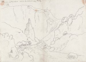 Fuente de Vaucluse, detrás de la Roca Perpendicular de John Robert Cozens