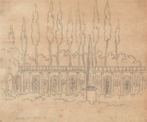 En el jardín de una villa de John Robert Cozens