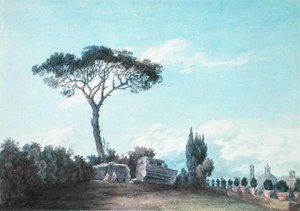 En los Jardines del Palacio Colonna, Roma de John Robert Cozens