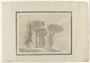 Pino italiano y ciprés Pino italiano y ciprés de John Robert Cozens