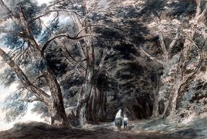 La Galleria di Sopra, sobre el lago Albano, Italia de John Robert Cozens