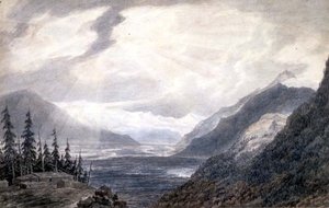 Pays de Valais, cerca del lago de Ginebra, c.1776 de John Robert Cozens