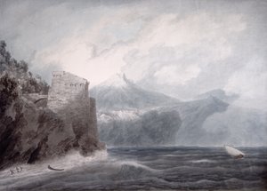 El castillo de Salerno, cerca de Cetara de John Robert Cozens