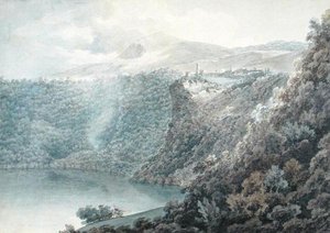 El Lago y la Ciudad de Nemi de John Robert Cozens