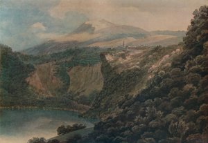 El lago y la ciudad de Nemi, 1778 de John Robert Cozens