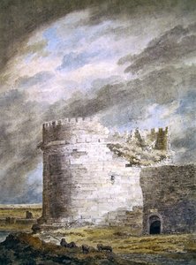 La tumba de Cecilia Metella, Capo di Bore, cerca de Roma de John Robert Cozens