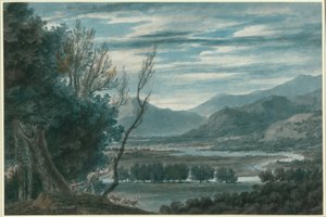 El valle del Eisak cerca de Brixen en el Tirol de John Robert Cozens