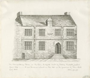 Lichfield - Sala de Banquetes en The Close: dibujo en sepia, nd [principios del siglo XIX] de John Robert Fernyhough