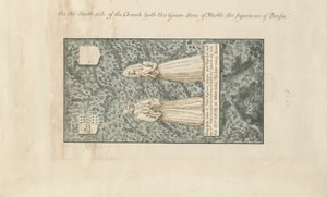 Iglesia de Madeley - Lápida de John Egerton: dibujo a pluma y tinta, nd [siglo XIX] de John Robert Fernyhough