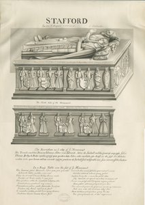 Stafford - Monumento Aston en la Iglesia de Santa María: dibujo en sepia, nd [siglo XIX] de John Robert Fernyhough