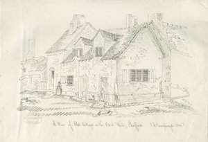 Stafford - Vieja cabaña en Back Walls: dibujo a pluma y tinta, 1836