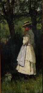Niña junto a un río de John Robertson Reid