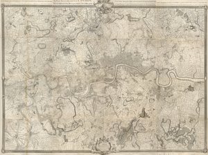 Una encuesta exacta de las ciudades de Londres, Westminster, un distrito de Southwark y el país cerca de diez millas a la redonda de John Rocque