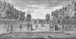 El Palacio de Kensington en tiempos georgianos, c. 1750, 1911 de John Rocque