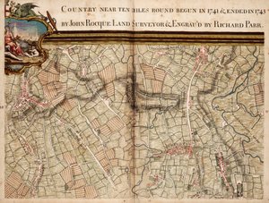 Mapa de Highgate, Kentish Town, Holloway, Tottenham y Newington de John Rocque