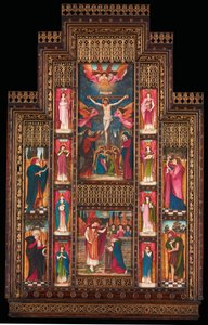 Diseño para el retablo en la Iglesia de la Santísima Trinidad, Florencia, en marco de estilo gótico por Bernini de Florencia