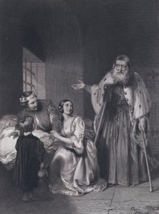 Francesco Foscari, Dogo de Venecia, pronunciando la sentencia de exilio a su hijo Giacopo de John Rogers (after) Herbert