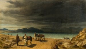 Paisaje con lago y soldados griegos de John Rogers Herbert