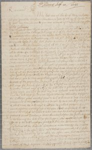 Carta de John Row, un estudiante en St Andrews, a su tío, 1691 de John Row