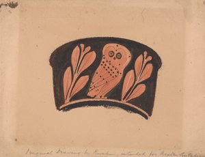 Búho, después de un Kantharos ático de John Ruskin