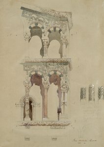 Parte de la fachada de la destruida Iglesia de San Michele in Foro, Lucca, como apareció en 1845 de John Ruskin